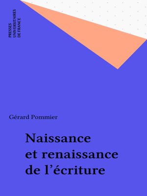 cover image of Naissance et renaissance de l'écriture